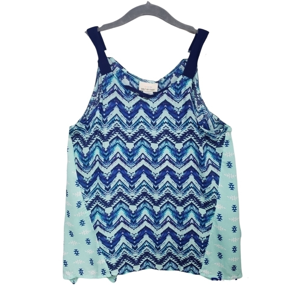 SELF ESTEEM Boho Sleeveless Tank Top w/Headband Size L